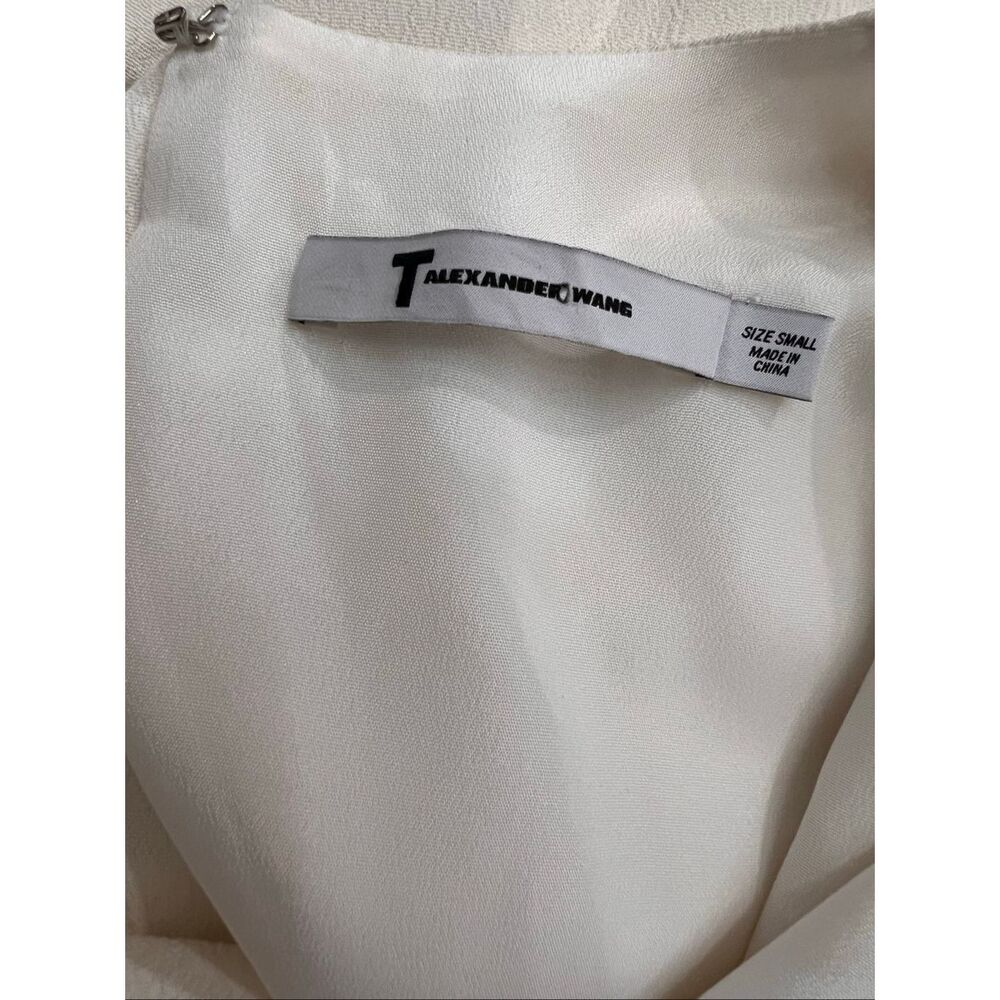 T Alexander Wang Women's Long Sleeve Stretch Lined Shift Dress Ivory Size Medium - Picture 3 of 8